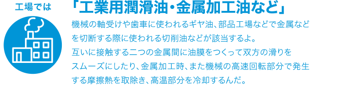 工業用潤滑油、金属加工油